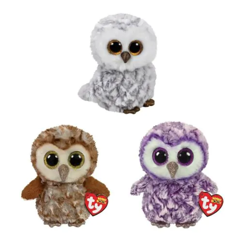 TY beanie boo uilen knuffels Owlette, Percy en Moonlight 15cm
